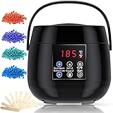 RioRand Wax Warmer Hair Removal Kit Electric Wax Heater Home Waxing Machine with Hard Wax Beans and Wax Applicator Sticks (Black)