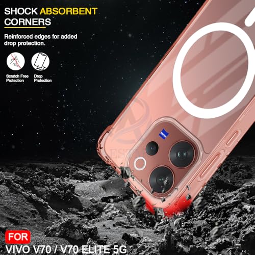 Image of AESTMO Clear Back Cover for Vivo V70 / V70 Elite 5G | 360 Protection | Transparent Back Cover for Vivo V70 / V70 Elite 5G (PC + TPU, Compatible with MagSafe Accessories, Transparent Bumper)