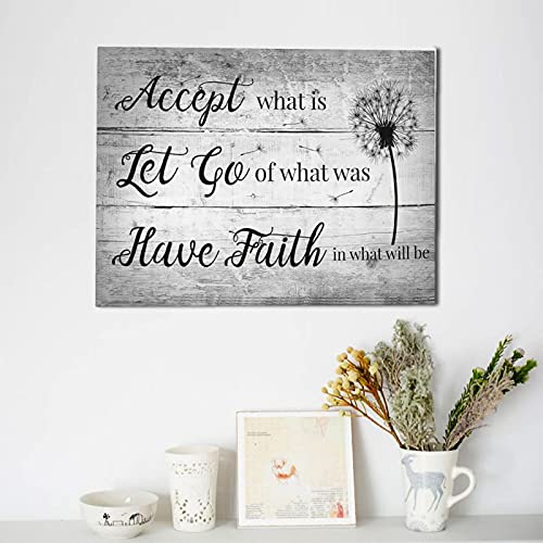 Rustic Dandelion Picture Canvas Wall Art Print Black And White Inspirational Quotes Painting Poster Farmhouse Vintage Wood Artworks Framed Home Decor For Living Room Bathroom Bedroom Kitchen12X16Inch #TOP4