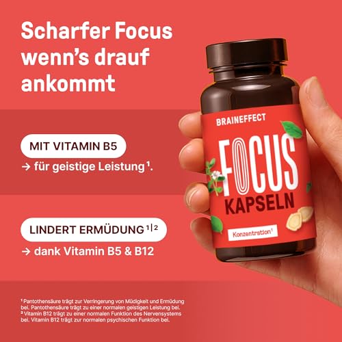 Gedächtnis-Tabletten Braineffect Focus – Koffeinfreie Konzentrationskapseln