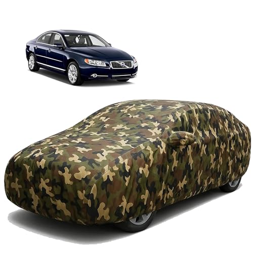 Image of Sulfar 100% Waterproof Car Body Cover Compatible with Mirror for Volvo S80 with Long Lasting Durable Material (Triple Stitched, Full Bottom Elastic, Camouflage Army)