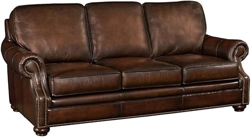 Hooker Furniture Seven Seas Leather Sofa in Sedona Chateau