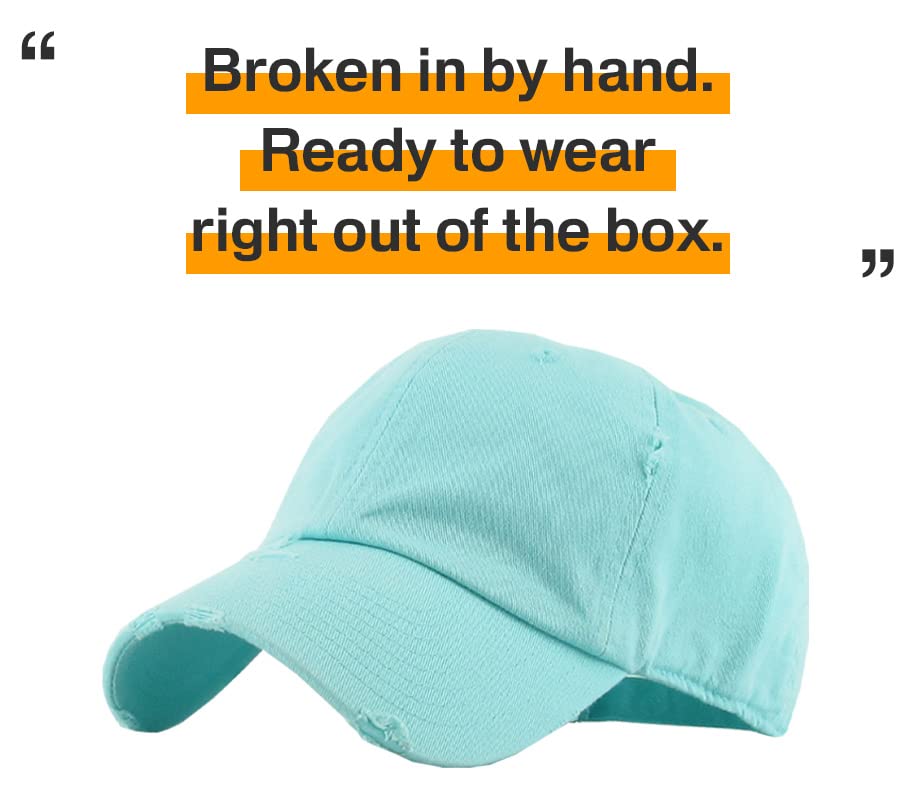 Image of KBETHOS Vintage Washed Distressed Cotton Dad Hat Baseball Cap Adjustable Polo Trucker Unisex Style Headwear