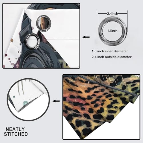 Lot de 2 rideaux occultants à oeillets thermiques bruns