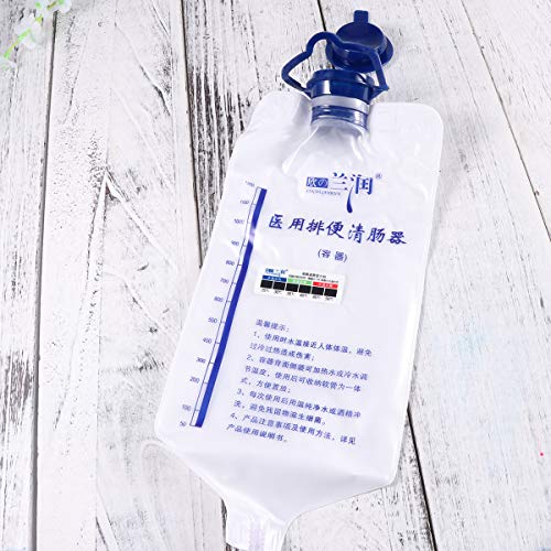 Kit Bolsa Enema Reutilizavel 1200ml com Mangueira de controle de fluxo e 10 valvulas de fluxo descar