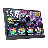 IBW モバイルモニター 15.6インチ 4K大画面 UHD 3840x2160 100% sRGB IPSパネル HDR/FreeSync ブルーライト低減 スピーカー内蔵 VESA壁掛け対応 Type-C/HDMI接続 ビジネス ゲーム マルチディスプレイに最適 PS4/PS5/XBOX/Switch/PC/Mac対応