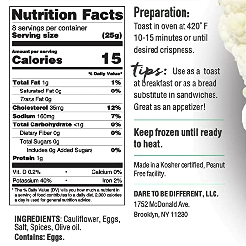 Dare To Be Different Cauliflower Chips & Crisps - Gluten Free, Grain Free, And Low Carb Sandwich Thins For Healthy Snacks And Bites, Plant Based Kosher - Perfect For Keto And Paleo Diet (6-Pack) #TOP1