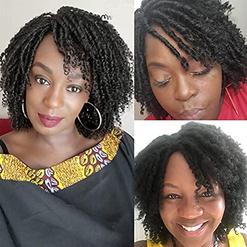 Beweig Dreadlock Wigs Short Twist Black Wigs for Black Women and Men Afro Curly Synthetic Wig