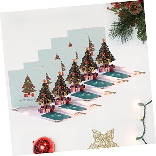 STOBOK 5Pcs 3D Cartões De Ano Cartão De Férias 3D Cartões De Papel Cartão De Natal Cartão De Natal D
