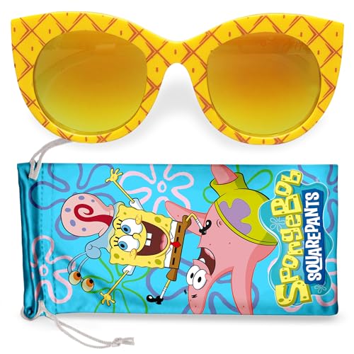 Sun-Staches Óculos de sol Bob Esponja para crianças estilosos, confortáveis e duráveis com proteção UV Bob Esponja com estojo de transporte macio - Mercadoria oficial do Bob Esponja, Bob Esponja, 1