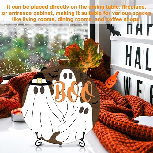 Centres de table en bois fantôme artisanal pour décoration d'Halloween - 5
