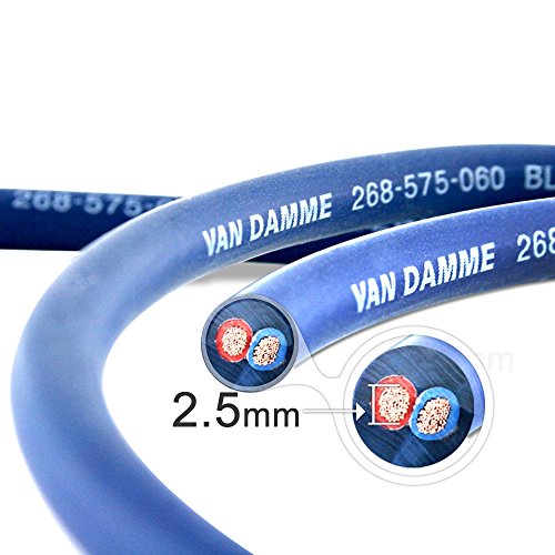 Van Damme Profesional Blue Series Studio Grado 2 x 2,5 mm (2 núcleos) Cable de Altavoz Doble-axial 268-525-060 5 Meter / 5M