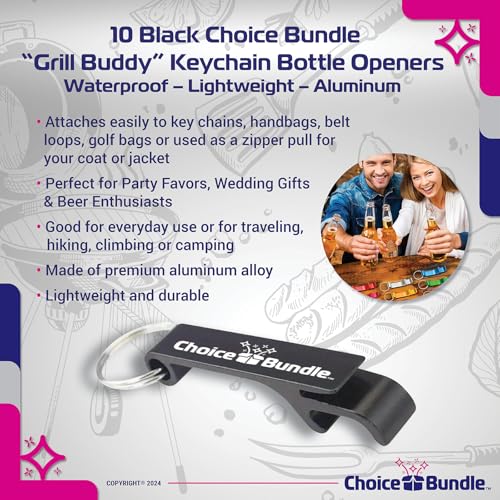 Abridor de botellas con llavero Grill Buddy 10 pzas miniatura 2