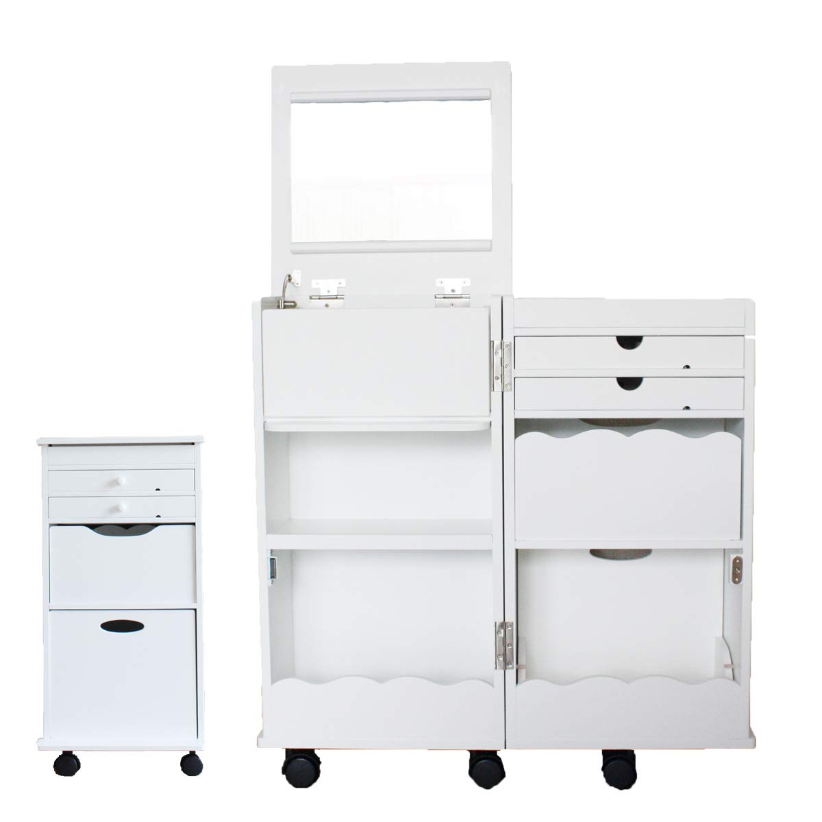 コスメドレッサーワゴン ホワイト Amazon｜ドレッサー 新スタンドコスメワゴン SK-62 (清純ホワイト