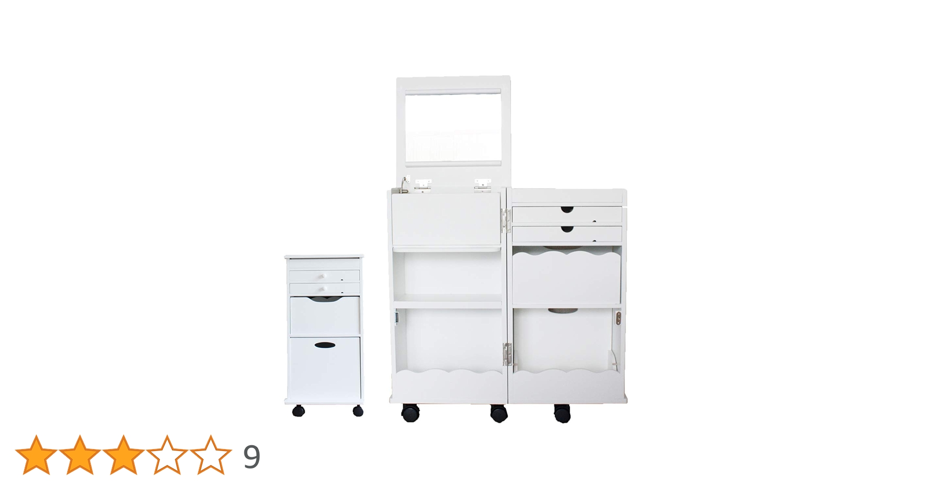 コスメワゴン キャスター付き ホワイト Amazon｜ドレッサー 新スタンドコスメワゴン SK-62 (清純