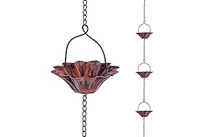 10FT Gutter Companion: Rain Chain for Gutters with 12 Cups