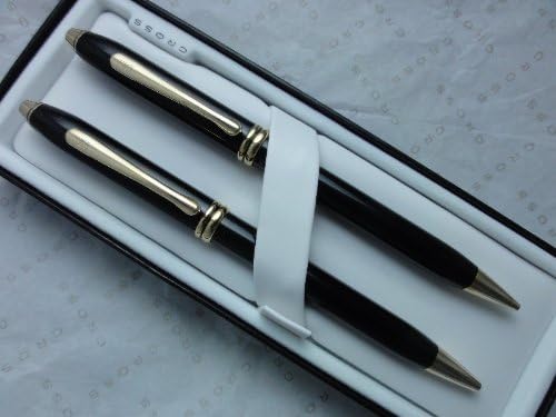 Cross Made in The USA Townsend Black Lacquer and 23k Gold and 0.5MM Lead Pencil Combo .!!!!Rare