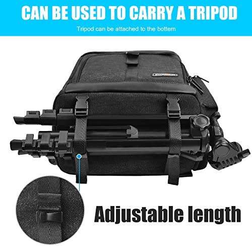Mochila para cámara de lona Cwatcun con diseño impermeable elegante para cámaras réflex y mirrorless 5