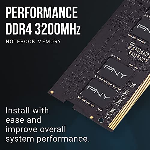 Image of PNY Performance 16GB (2x8GB) DDR4 DRAM 3200MHz (PC4-25600) CL22 (Compatible with 2933MHz, 2666MHz, 2400MHz or 2133MHz) 1.2V Notebook /Laptop (SODIMM) Computer Memory Kit - MN16GK2D43200-TB