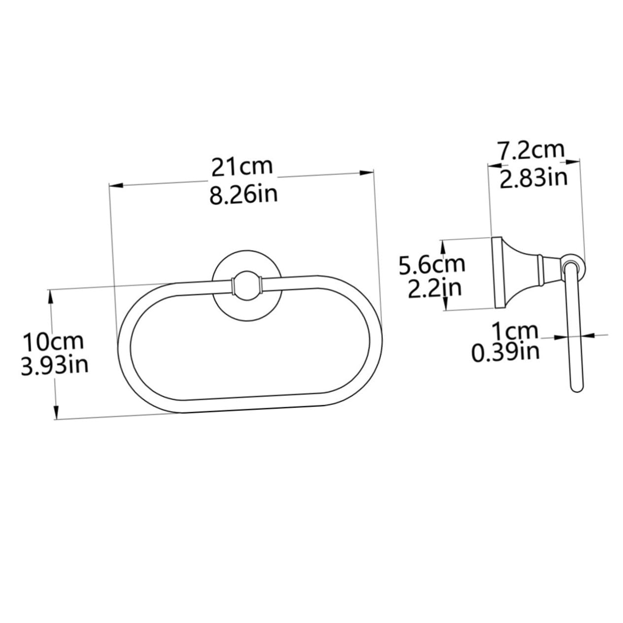 Kisangel Anillo para Toallas de Baño Ovalado de Inoxidable Toallero Moderno para Pared Toallero para Baño Cocina y Hotel