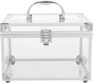 ARTIBETTER Acrylic Cd Storage Box - Large Capacity Vinyl Record Holder Transparent Dvd Organizer with Handle for Home Use Stylish Disc Case for Dvds and Game Discs