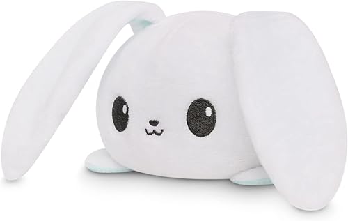 Miniatura 2 de TeeTurtle - El conejito reversible original + peluche de Jackalope - Azul + blanco - Bonitos animales de peluche sensoriales que muestran tu estado