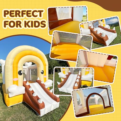 Inflatable Crocodile Bounce House with Slide – Portable Jumping Fun for Kids Ages 3-8, Includes 370W Blower for Indoor & Outdoor Play (9.35 * 6.56 * 7.12ft) - Image 6