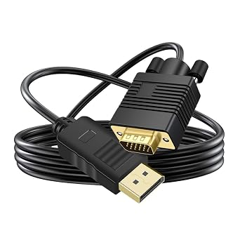 Displayport to VGA Cable, DisplayPort to VGA Adapter DP to VGA Cable Male to Male Gold-Plated for Computer, Laptop, PC, Monitor, TV, Projector3ft