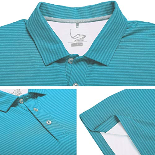 image for EAGEGOF Men's Shirt Tech Golf Polo Shirt Short Sleeve Tshirts Regular 