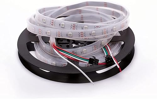 SVFISHKK Tira de luz LED direccionable individual a todo color SMD 5050 RGB Pixel Strip 16.4FT 30Pixelsm 150Pixeles Impermeable IP67 (sin cinta de