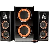Arion Legacy AC Powered 2.1 Speaker System with Dual Subwoofers and Wired Control Pod for Multiple Devices 100W Piano Black (AR506)