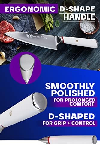 Dalstrong Chef Knife - 8 inch - Phantom Series - Japanese High-Carbon AUS8 Steel Kitchen Knife - White G10 Handle - Cooking Knife - w/Sheath - Thumbnail 3
