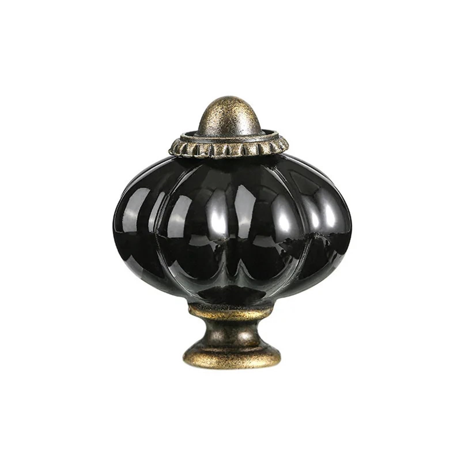 WLIHDB 5Pairs Ceramic Pumpkin Handle Pastoral Style Creative Single Hole Knob with Screw Wardrobe Cabinet Door Drawer Furniture Hardware for Chest of Drawer(Color2)
