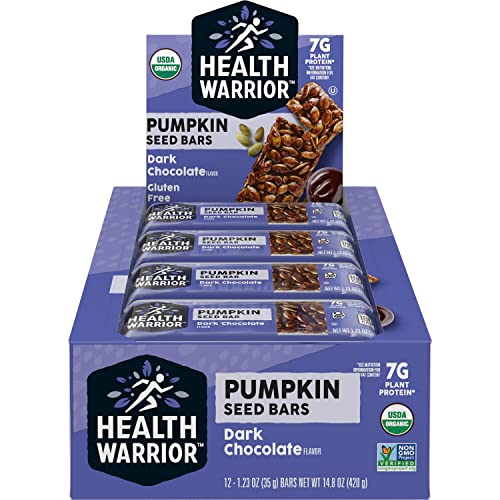 Health Warrior Pumpkin Seed Bars, Dark Chocolate, 12 Bars