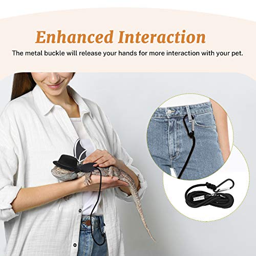 Vavopaw bearded dragon lizard leash harness (s/m/l 3 pack), adjustable leash bat wings costume accessories with hat & bow tie collar for lizard reptile, gecko, iguanas, amphibians & small animals 5 Vavopaw bearded dragon lizard leash harness (s/m/l 3 pack), adjustable leash bat wings costume accessories with hat & bow tie collar for lizard reptile, gecko, iguanas, amphibians & small animals - image 6