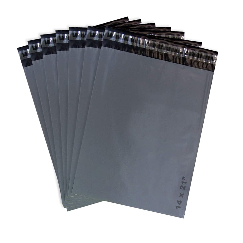 100 x Grey Mailing Bag Postage Bags with Waterproof Plastic Bag (14" x 21") L1064-100