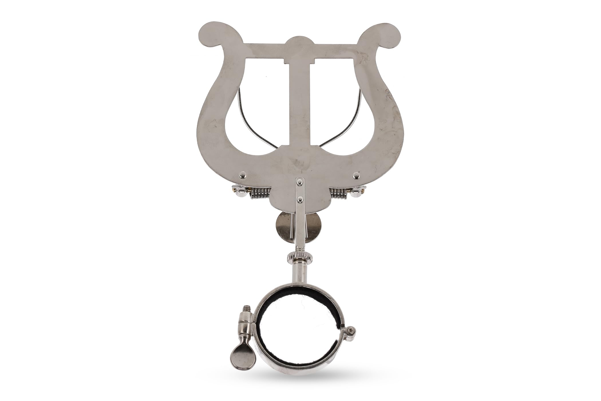 GEWA Porta spartiti da marcia Bb-Clarinetto - Nichelato - Grande Lira - 2 Pulsanti - Diametro anello 33 mm