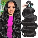 Superfect Human Hair Bundles 22 24 26 Inch Body Wave Bundles Human Hair 12A 100% Unprocessed Brazilian Virgin Hair Weave 3 Bundles Deals Human Hair Natural Black Color (22 24 26, Body Wave 3 Bundles)