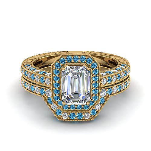 Alliance diamant CZ et émeraude vintage : parure luxueuse en plaqué or jaune prestige