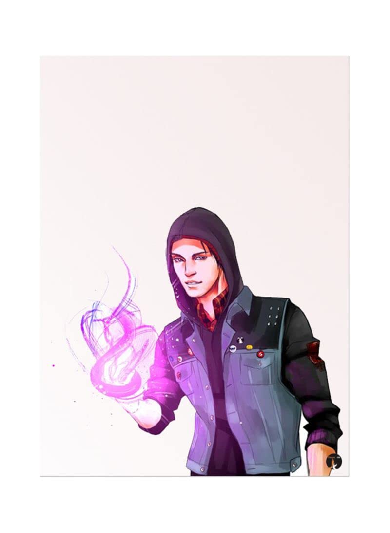 RYN Printed The Video Game Infamous Second Son Mouse pad 20X20X0.5 Grey/Pink - RYNMP5191