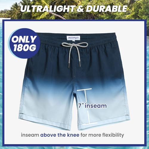 Image of maamgic Mens Slim Fit Swim Shorts Swim Trunks 7 inch Quick Dry Mens Bathing Suits with Mesh Lining