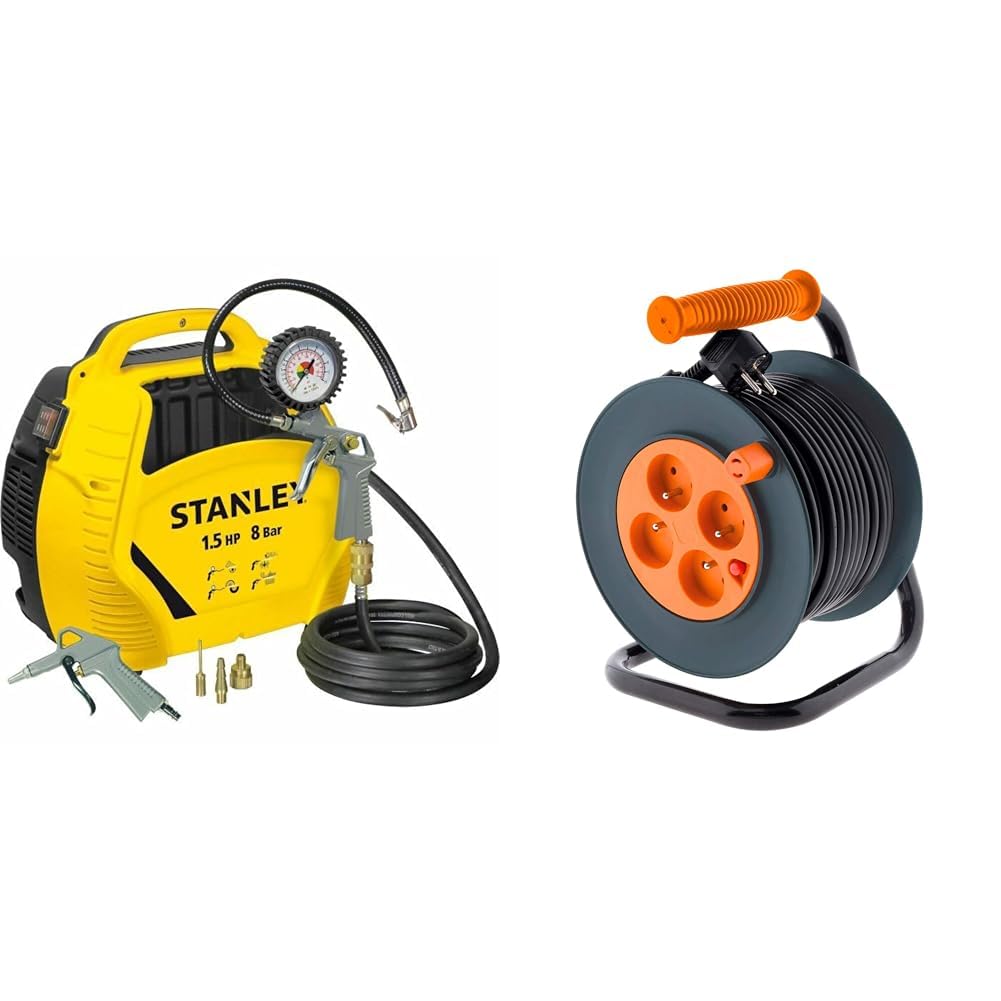 Stanley AIR KIT compresseur portatif 8bar avec enrouleur Zenitech 20m