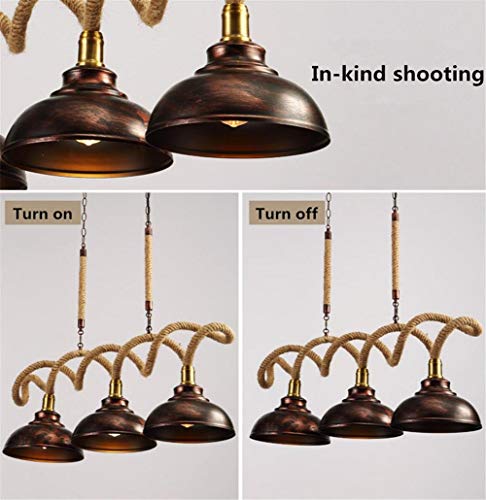 YQRDDD Chandeliers Vintage Industrial Pendant Ceiling Light Steampunk Retro LOFT Creative Metal Hemp Rope Chandelier 3 Lights Restaurants Cafes Bars Decoration Lighting Chandelier steampunk buy now online