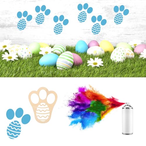 Pochoir lapin de Pâques en bois premium : moule réutilisable pour décoration de jardin