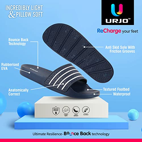 Image of URJO Kids's Sliders /Slippers Lightweight Super Flexible Arch Support Durable Anti Skid & Stylish Dailywear Sliders /Slippers for Boy's & Girl's