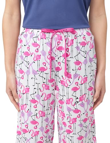 Image of HUE Women's Summer Vacation Pajama Separates, Soft, Whimsical Print Pjs with Tropical Beach Themes, Flip Flops, Cocktails