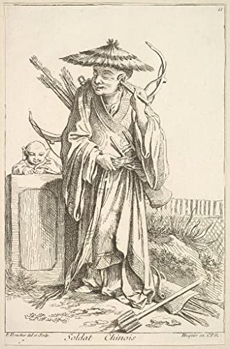 Soldat chinois par François Boucher impression sur toile décoration salon 60x90cm