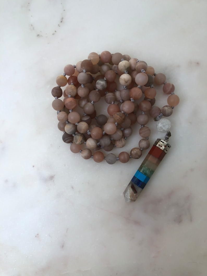 Naturalny kamień słoneczny, 8 mm, 108 koralików mala, duchowe, koraliki medytacyjne, Reiki, Japa Mala, buddyjskie koraliki modlitewne, bransoletka do jogi, koraliki lecznicze