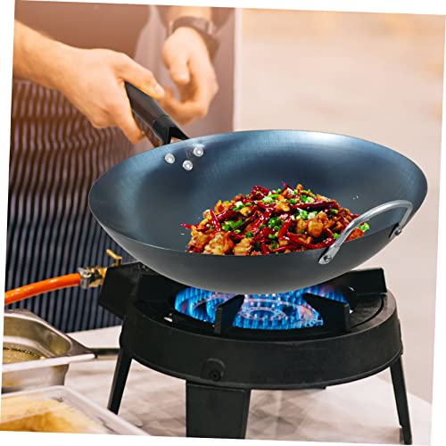Wok multifuncional con mango de madera y cuerpo de hierro fundido miniatura 3