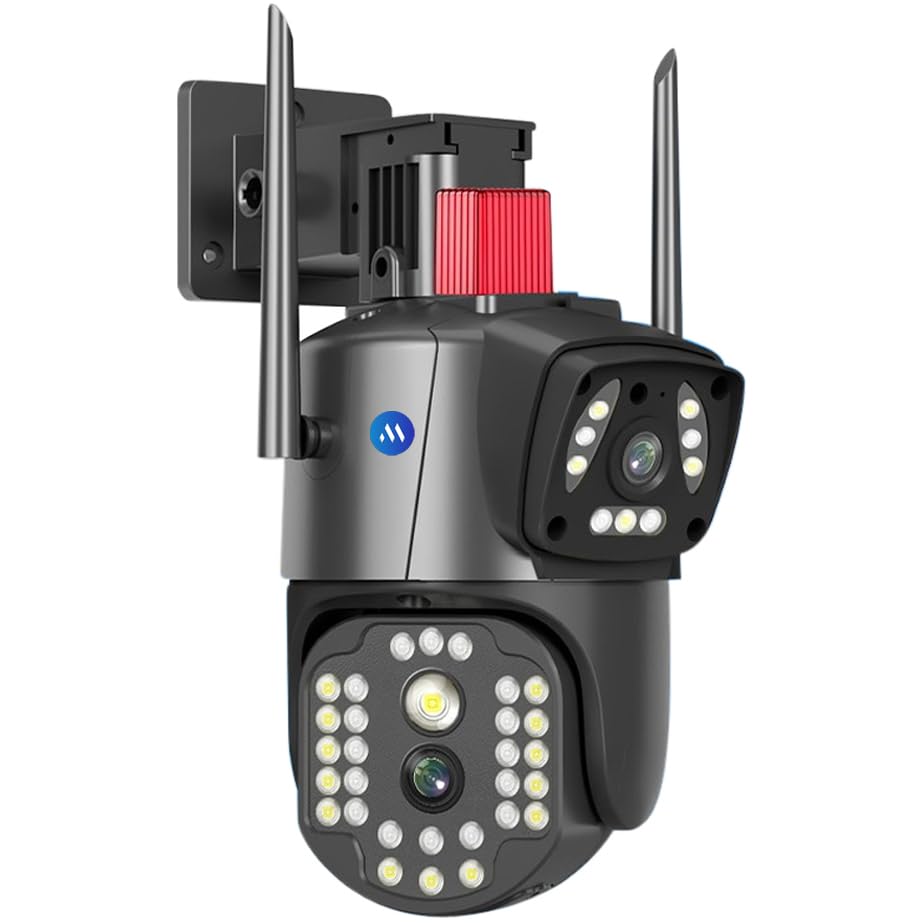 Maizic Smarthome5+5MP Dual Lens/Screen Pan & Tilt Zoom CCTV Outdoor Camera, Weatherproof(IP66), 2 Way Talk, Motion Detect, Supports SD Card Up to 256 GB, (Black Outdoor) (B0D3J11DDQ) Amazon Price History, Amazon Price Tracker